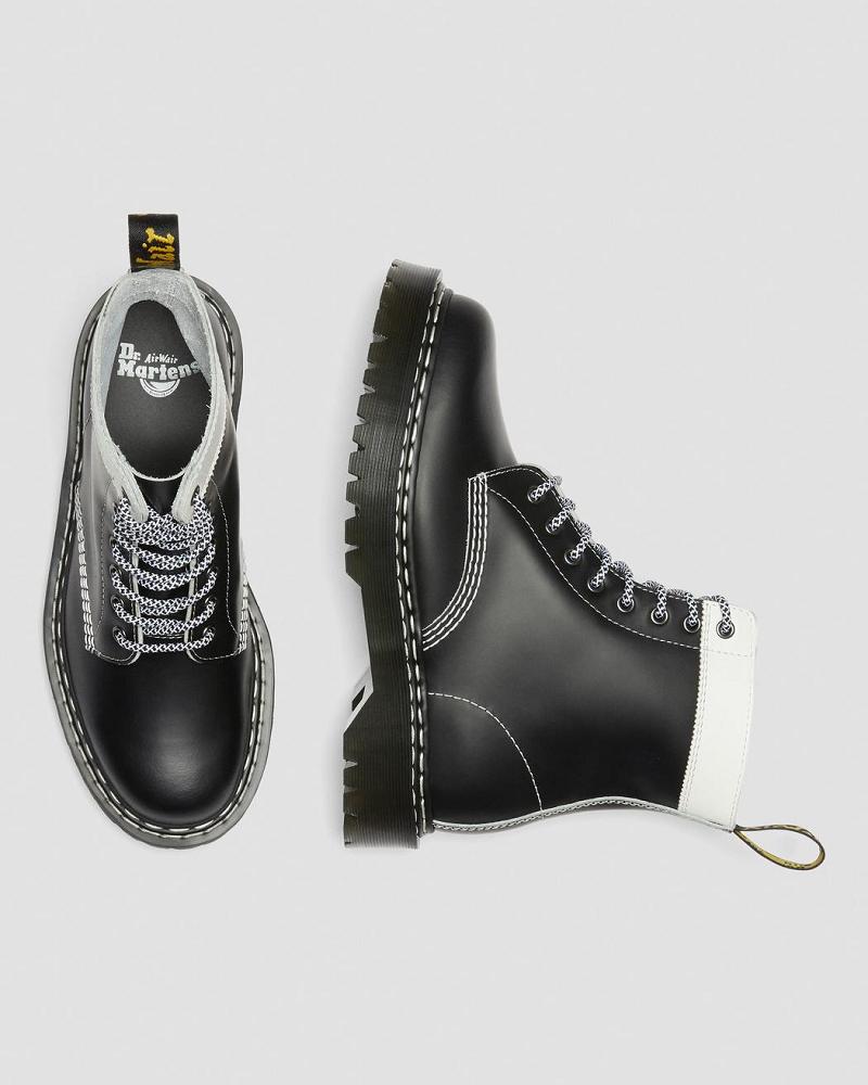 Dr Martens 1460 Pascal Bex Læder Contrast Snørestøvler Dame Sort Hvide | DK 178JPQ